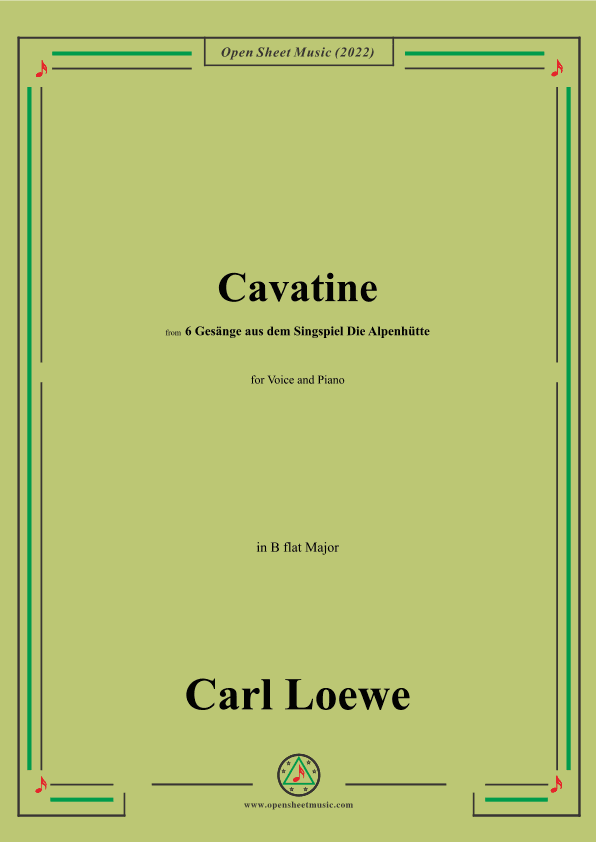 Loewe-Cavatine,in B flat Major,for Voice and Piano (arr. OSM Press)