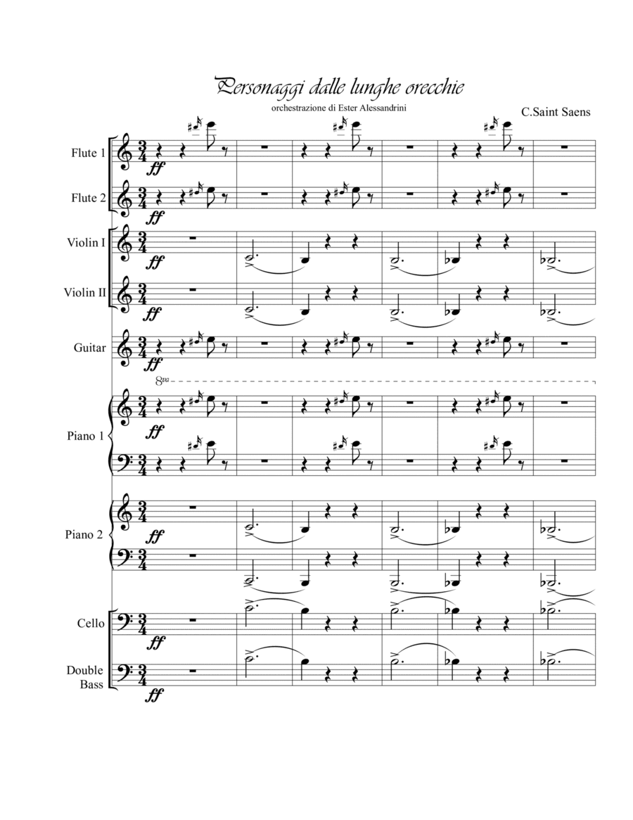 Donkeys from The Carnival of the Animals (arr. Ester Alessandrini)