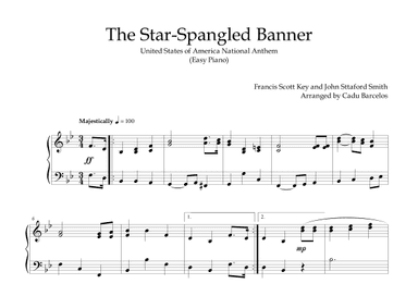 The Star-Spangled Banner - EUA Hymn (Easy Piano) (arr. Cadu Barcelos)