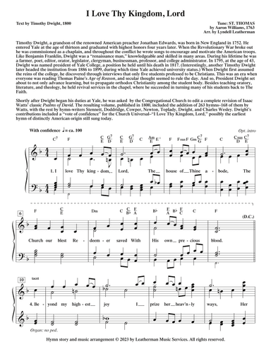I Love Thy Kingdom, Lord (arr. Lyndell Leatherman)