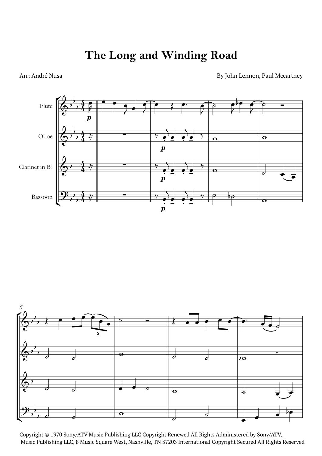 The Long And Winding Road (arr. André Nusa)