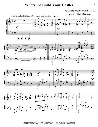 Where To Build Your Castles - piano solo (arr. Phil Beaman)