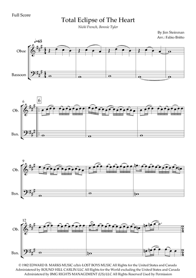 Total Eclipse Of The Heart (arr. Fabio Britto)