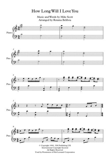 How Long Will I Love You (arr. Roxana Belibou)