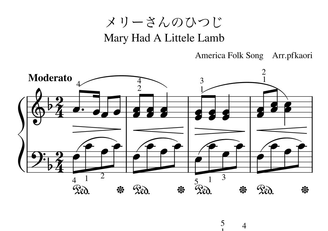 "Mary had A Little Lamb" (arr. pfkaori)