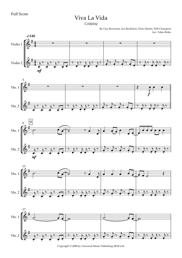 Viva La Vida (arr. Fabio Britto)