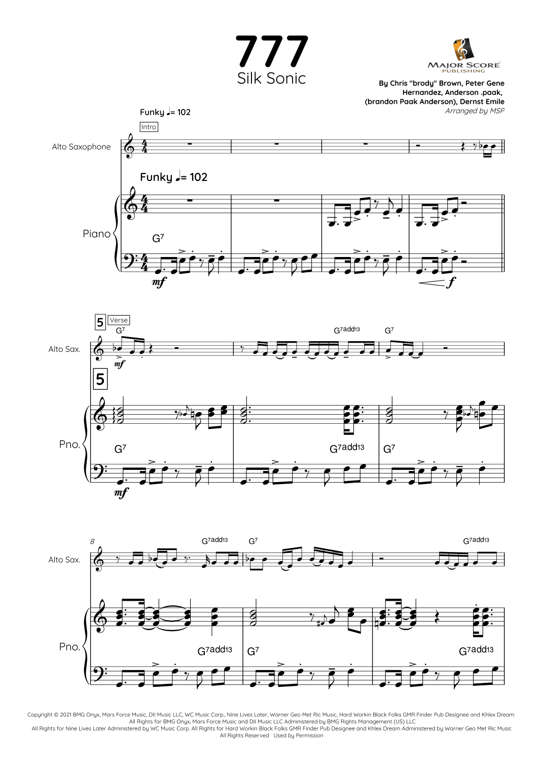 777 (arr. MAJOR SCORE PUBLISHING TM.)