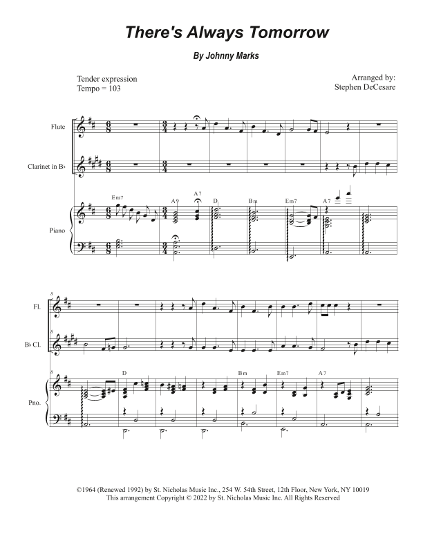 There's Always Tomorrow (arr. Stephen DeCesare)
