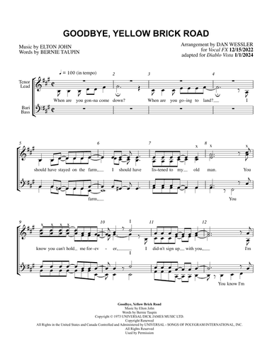 Goodbye Yellow Brick Road (arr. Dan Wessler)