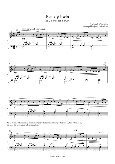 Planxty Irwin (arr. John McLachlan)