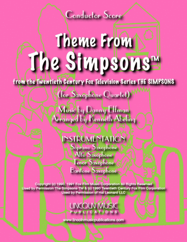 Theme From The Simpsons TM  from the Twentieth Century Fox Television Series THE SIMPSONS (arr. Kenneth Abeling)