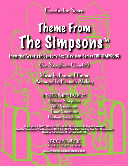 Theme From The Simpsons TM  from the Twentieth Century Fox Television Series THE SIMPSONS (arr. Kenneth Abeling)