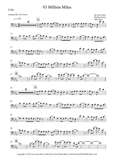 93 Million Miles (arr. Alex Souza)