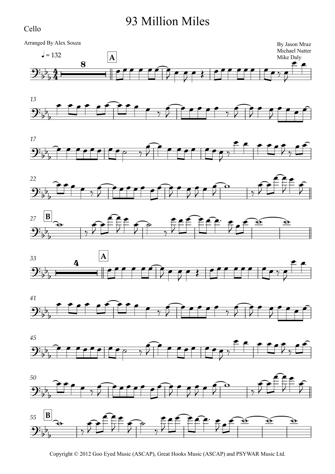 93 Million Miles (arr. Alex Souza)