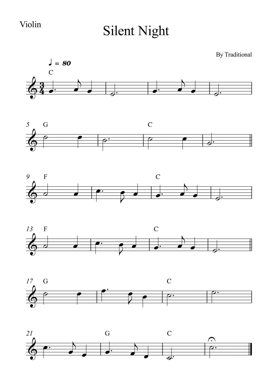 Silent Night - Violin (arr. Wesley S. SIlva)