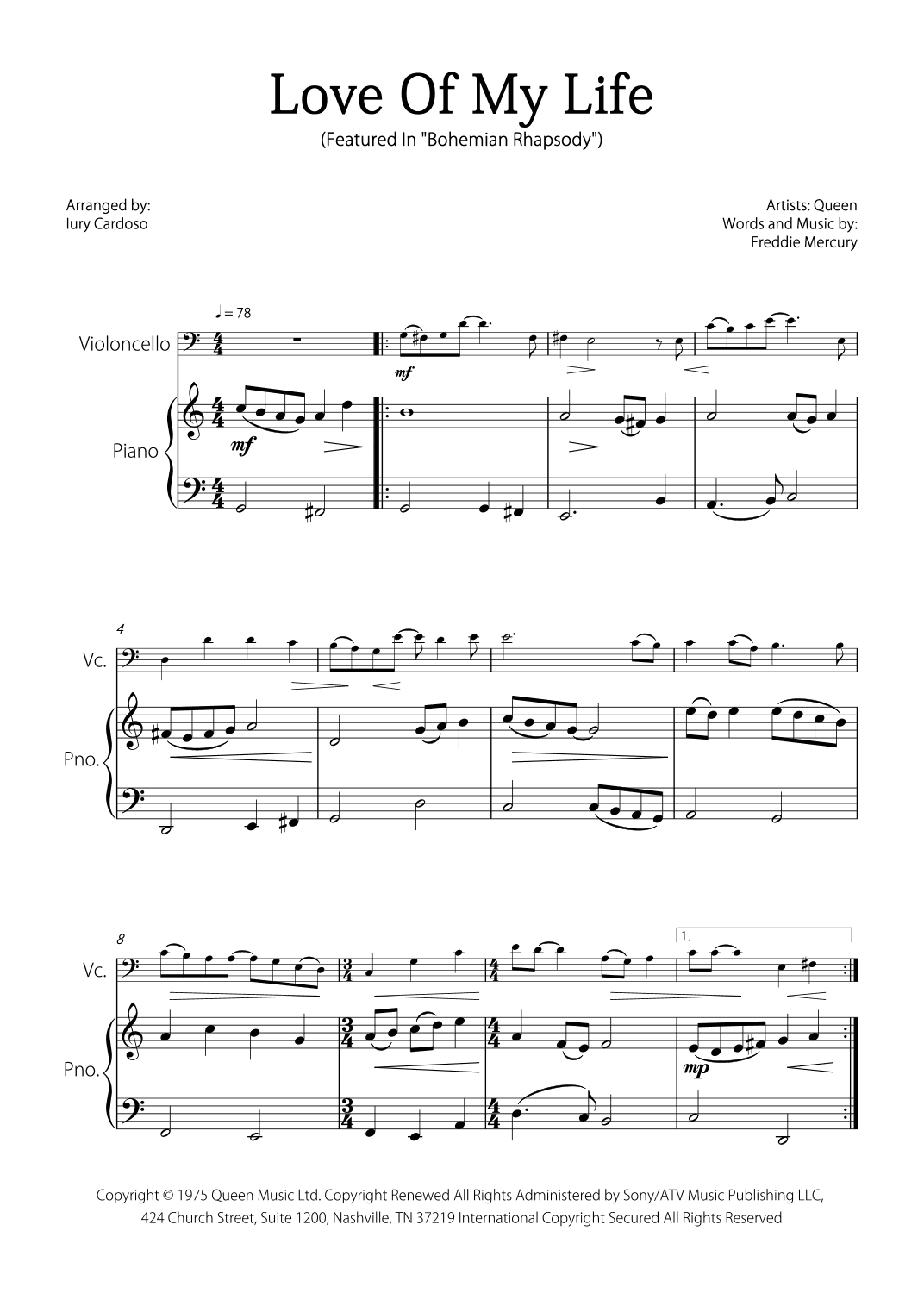 Love Of My Life (arr. Iury Cardoso)