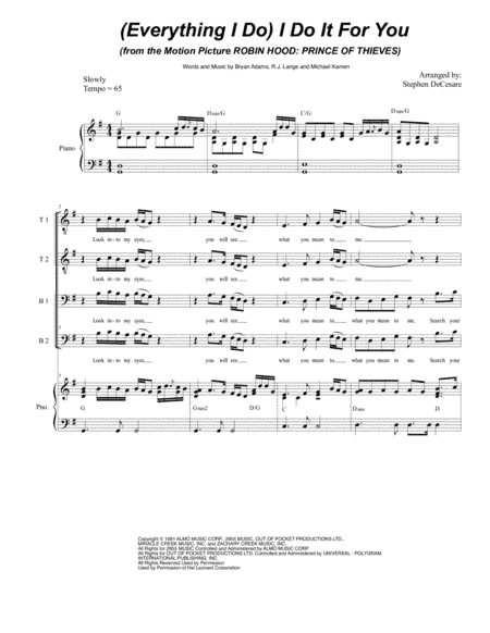 (Everything I Do) I Do It For You (arr. Stephen DeCesare)