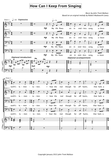 How Can I Keep from Singing (arr. John Trent Wallace)