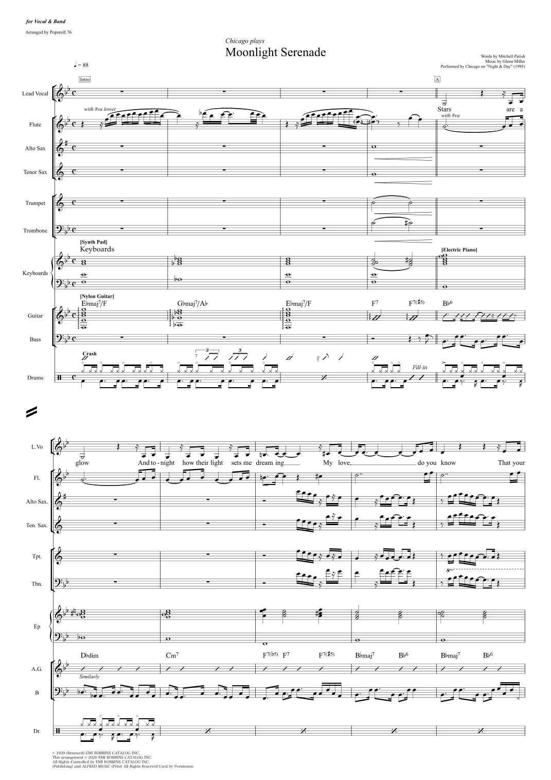Moonlight Serenade - Score Only (arr. Popnroll.76)