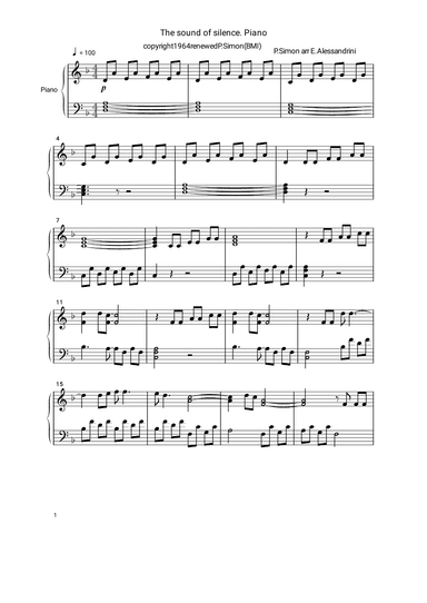 The Sound Of Silence (arr. Ester Alessandrini)