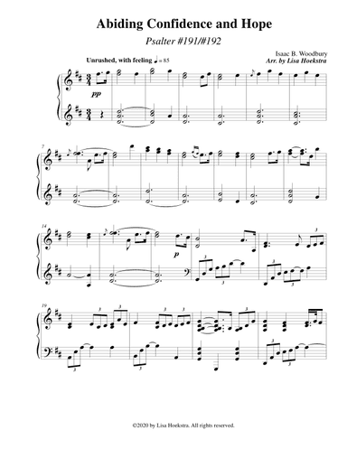 Abiding Confidence and Hope (Psalter 191/192) (arr. Lisa Hoekstra)