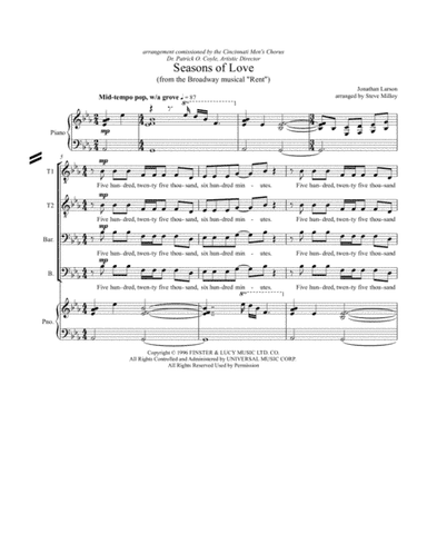 Seasons Of Love (arr. Steve Milloy)