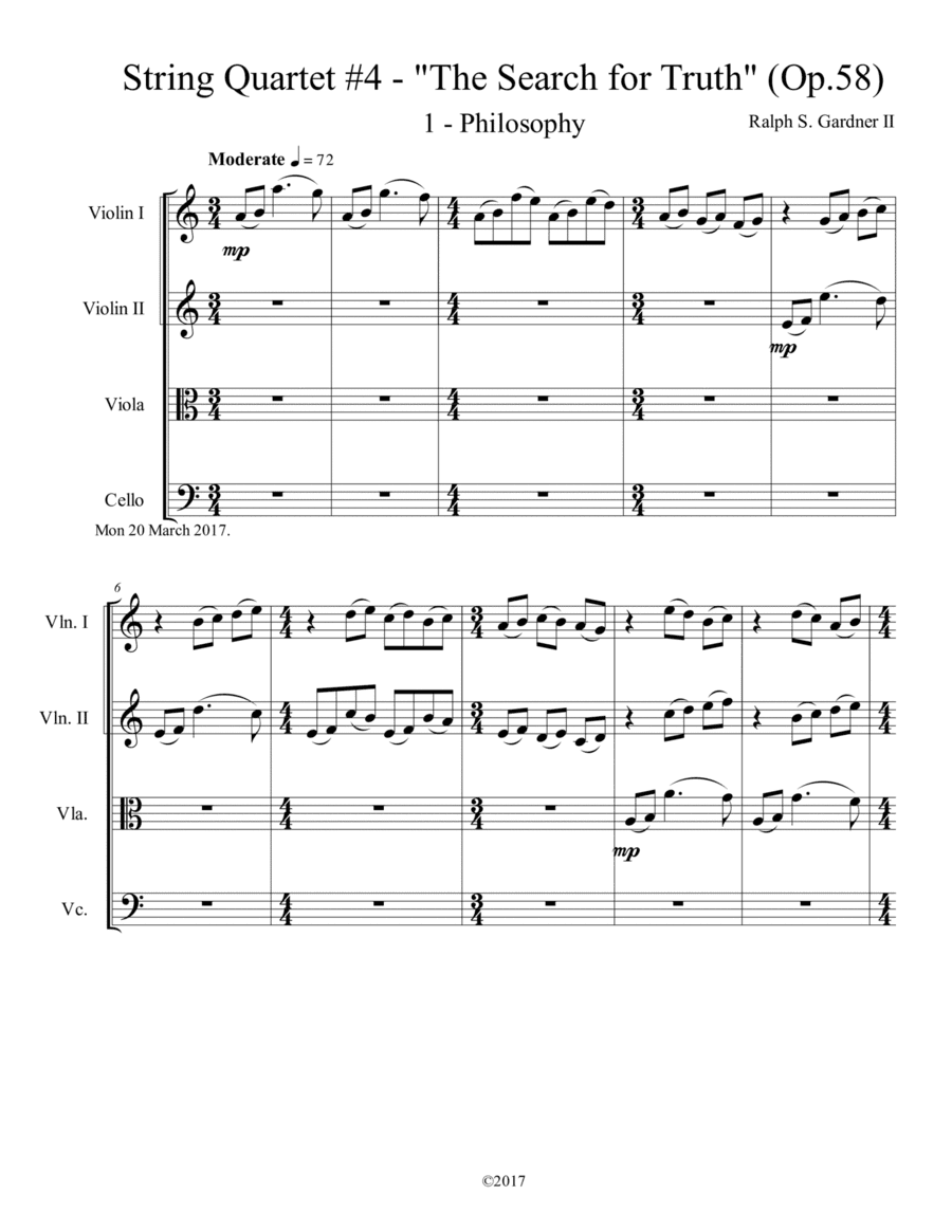 String Quartet #4 "The Search for Truth" - 1 - Philosophy