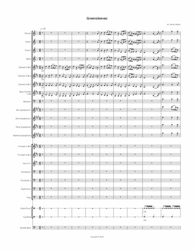 Greensleeves for Concert Band (arr. Sarah Wilson)