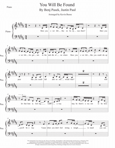 You Will Be Found (arr. Kevin Busse)