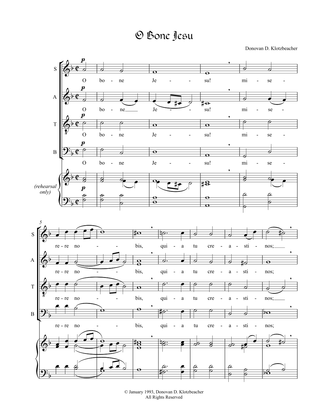 O Bone Jesu (O Merciful Jesus)