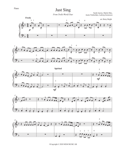 Just Sing Trolls World Tour (arr. Betsy Bright)