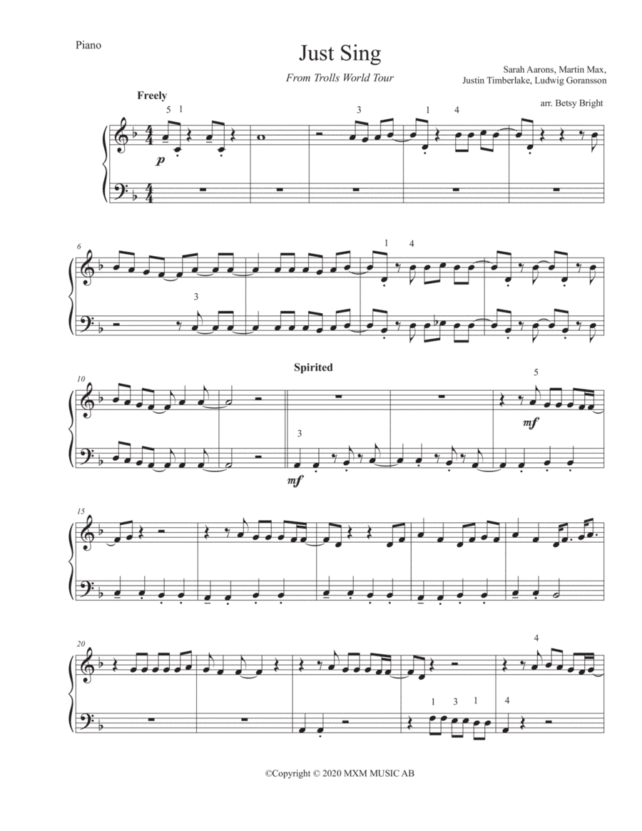 Just Sing Trolls World Tour (arr. Betsy Bright)