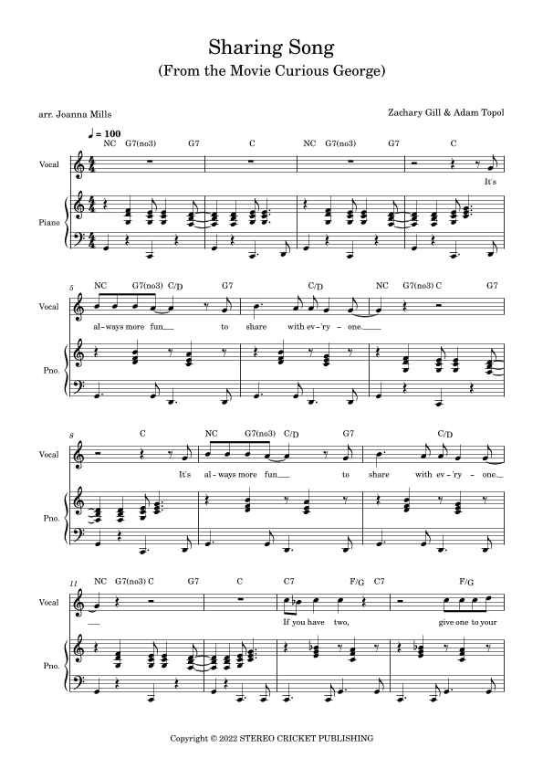 The Sharing Song (arr. Joanna Mills)