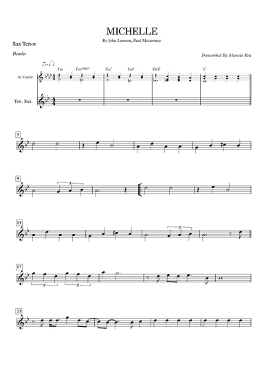 Michelle (arr. Transcribed By Marcelo Rea)