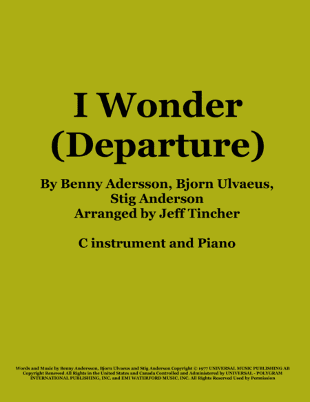 I Wonder (arr. Jeff Tincher)