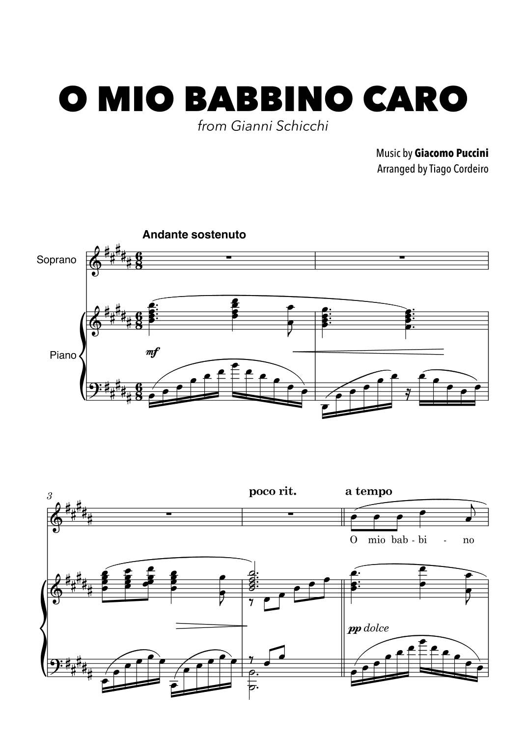O Mio Babbino Caro (arr. Tiago Cordeiro)
