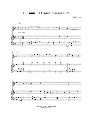 O Come, O Come, Emmanuel for harp/flute (arr. Cynthia A. Boener)