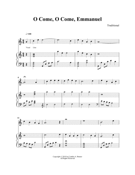O Come, O Come, Emmanuel for harp/flute (arr. Cynthia A. Boener)