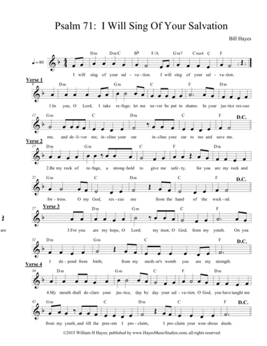 Psalm 71:  I Will Sing Of Your Salvation