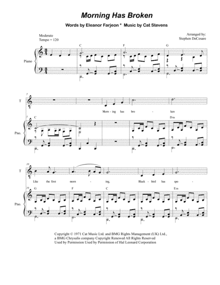 Morning Has Broken (arr. Stephen DeCesare)