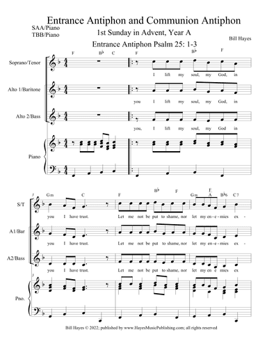 Antiphons for 1st Sunday in Advent, Year A