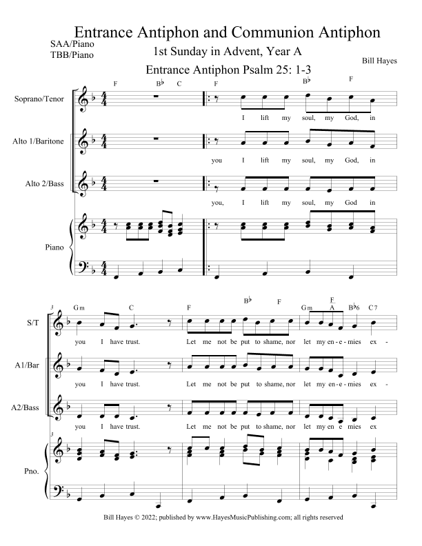 Antiphons for 1st Sunday in Advent, Year A