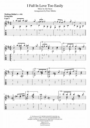 I Fall In Love Too Easily (arr. Peter Miklitz)