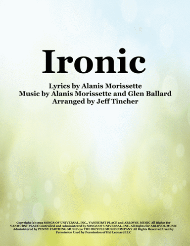 Ironic (arr. Jeff Tincher)