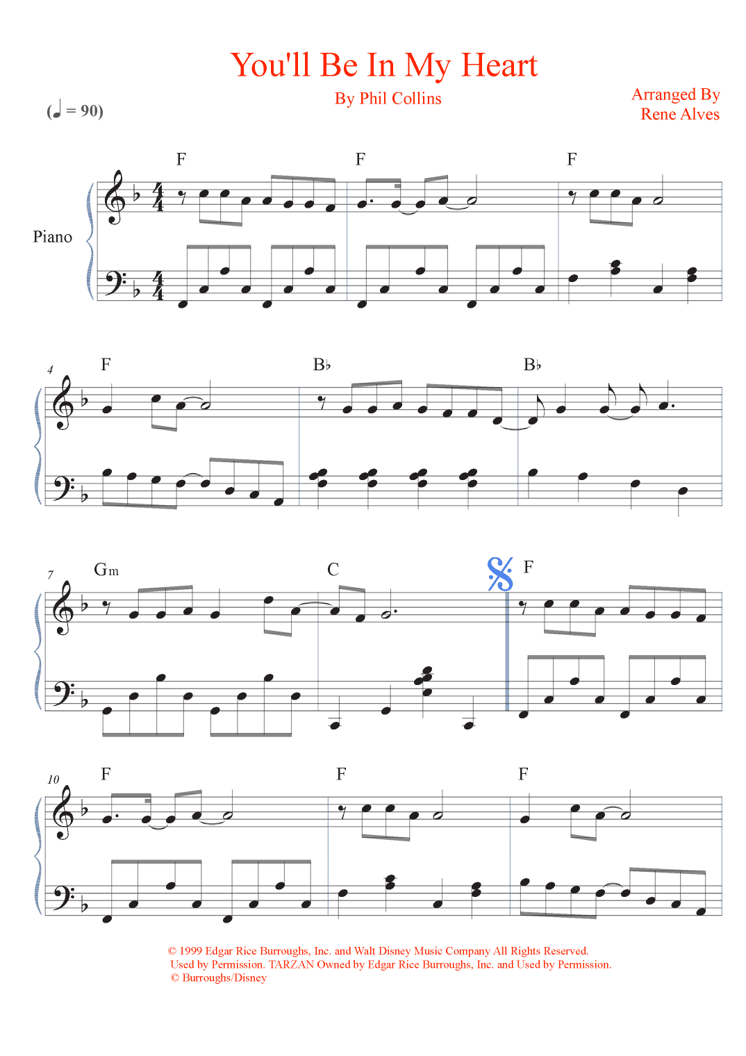 You'll Be In My Heart (arr. Rene Alves)