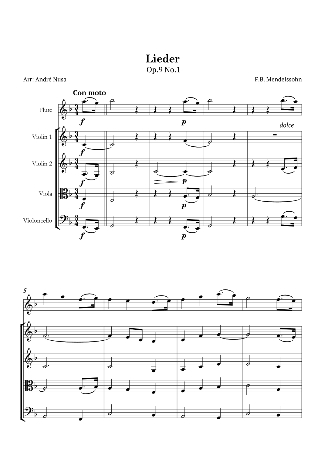 Lieder Op.9 No.1 (arr. André Nusa)