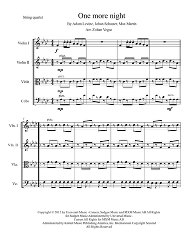 One More Night (arr. Zoltan Vegso)