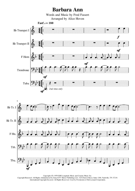Barbara Ann (arr. Alice Hoven)