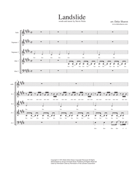 Landslide (arr. Deke Sharon)