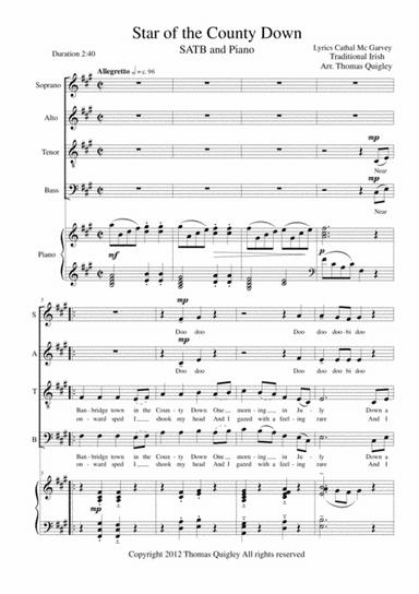 Star of the County Down (arr. Thomas Quigley)